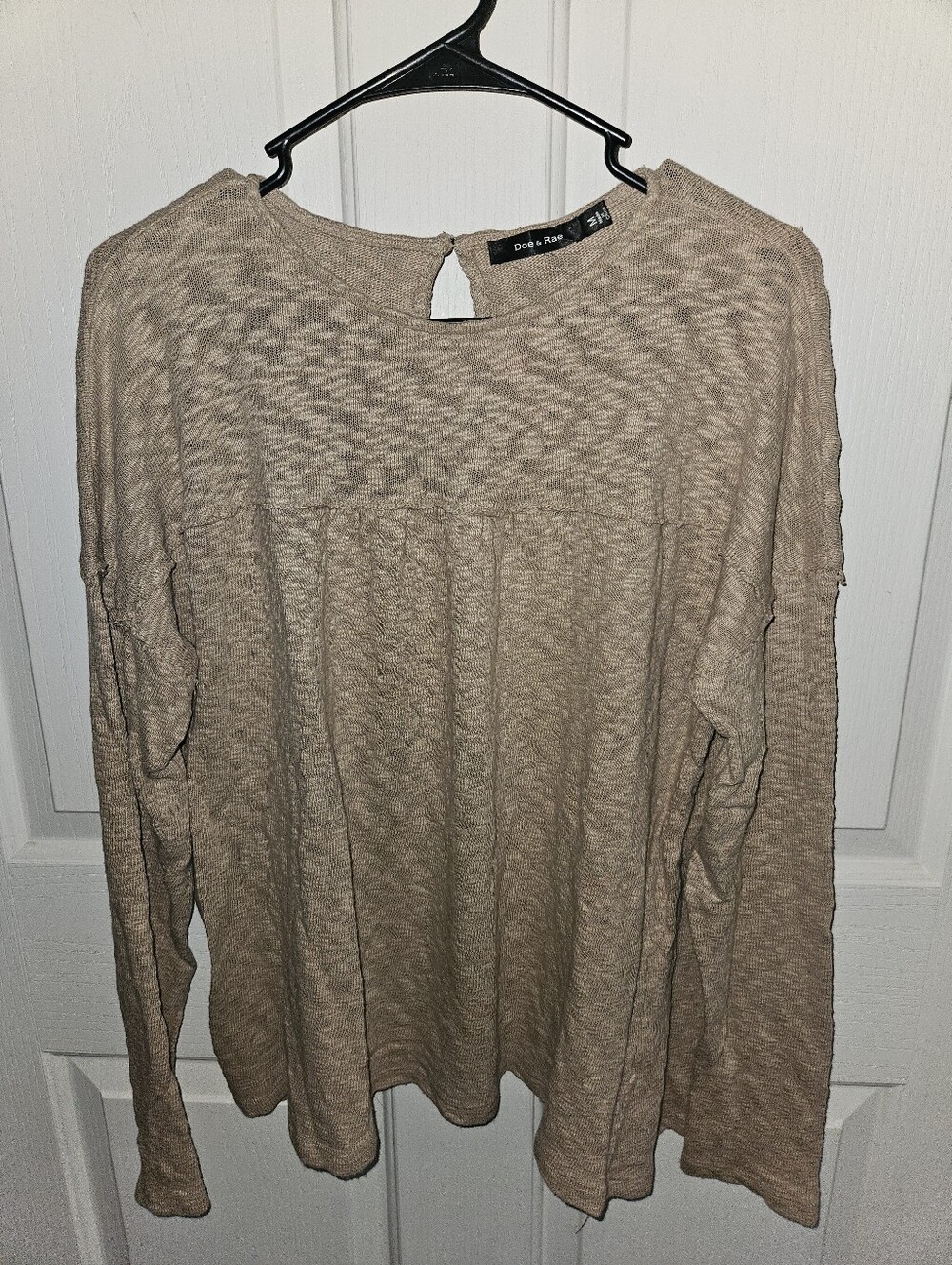 Doe & Rae Taupe Long Sleeve Knit Pullover
